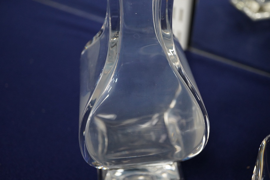 A Baccarat crystal bulbous vase and a Baccarat star shaped dish- 26cm wide